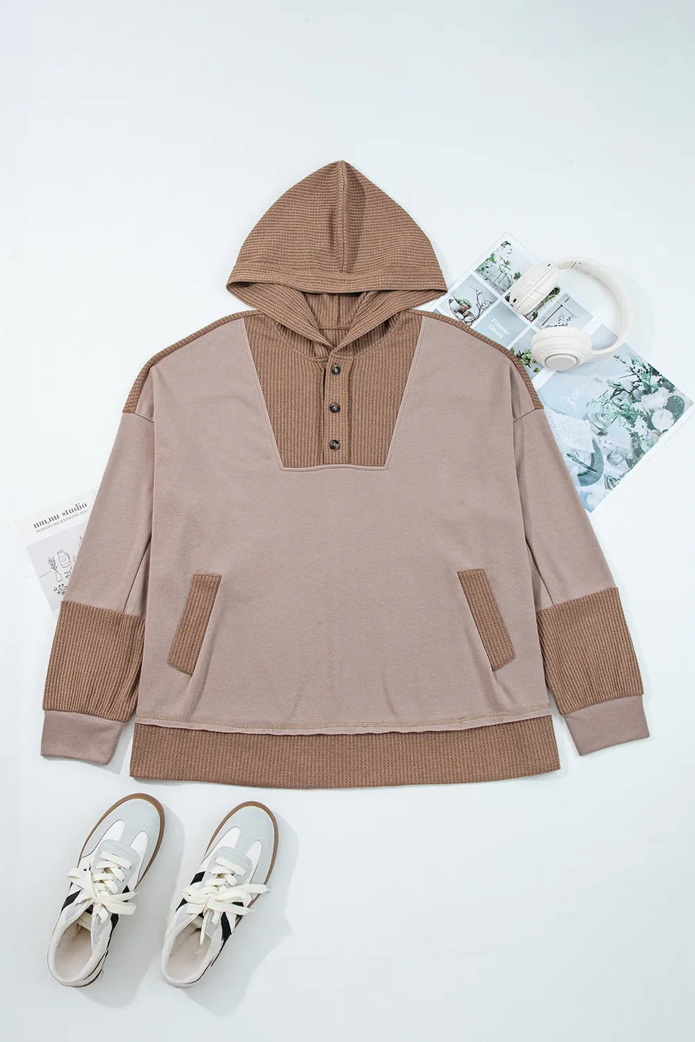 Patchwork Pockets Hoodie