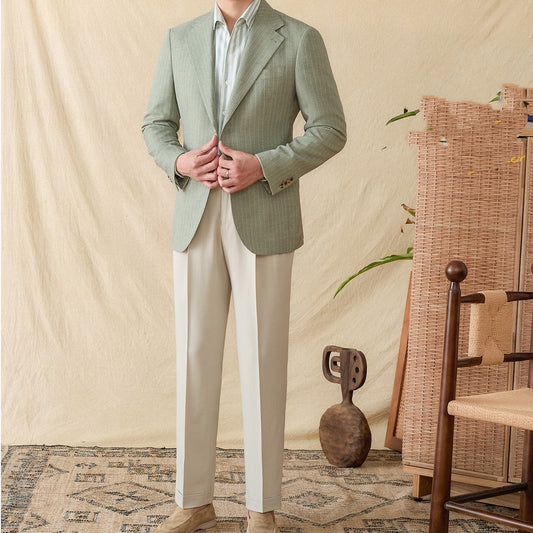 Slim-fit jacket with half lining