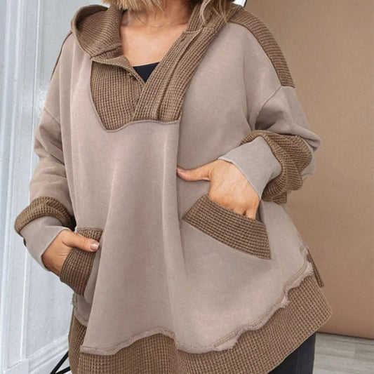 Patchwork Pockets Hoodie
