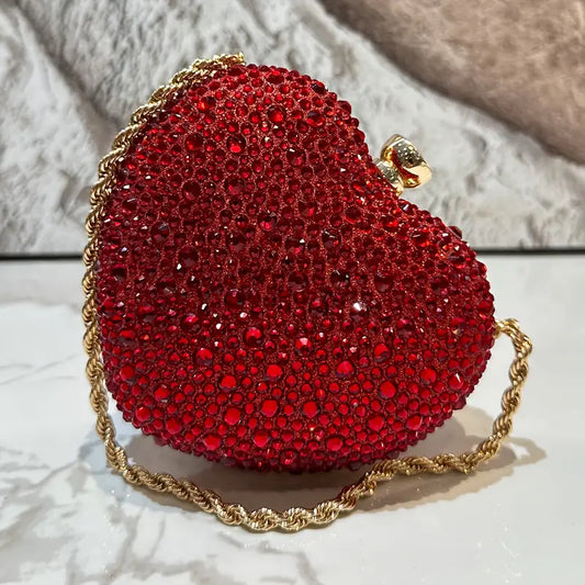 Heart Shaped Bag with Diamonds