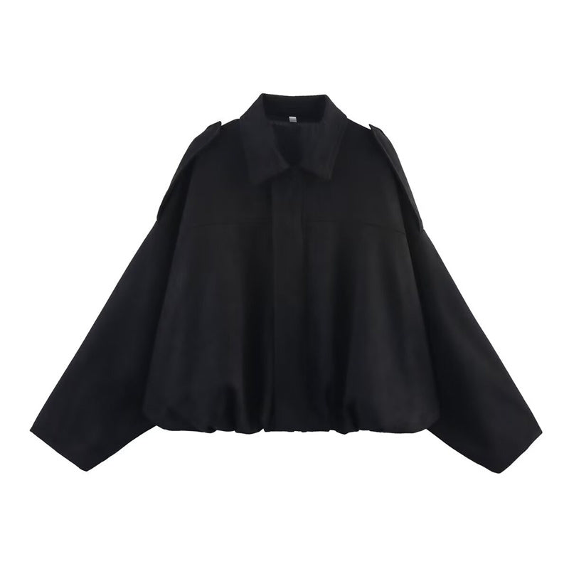 Batwing Sleeve Cropped Pilot Jacket