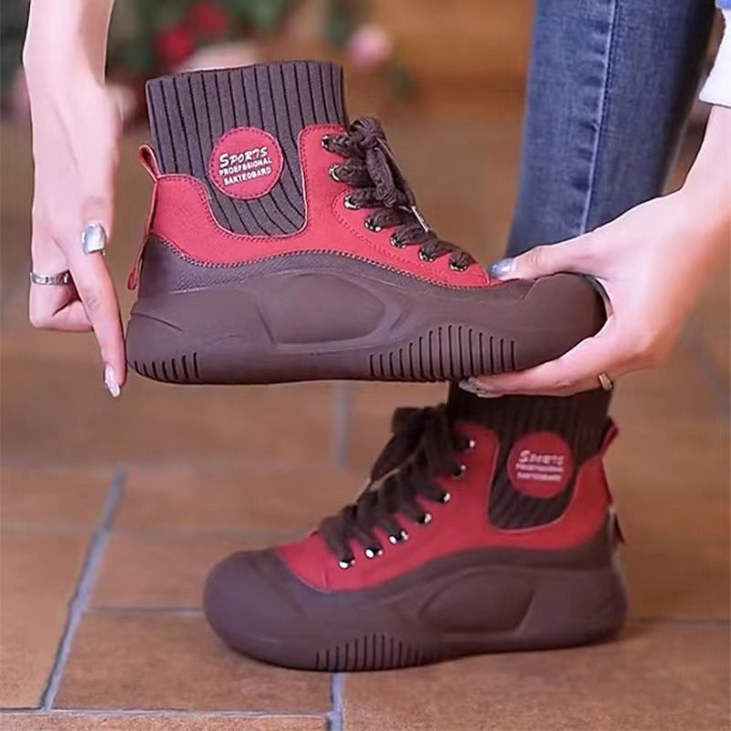 Wedge Sole Sock Boots