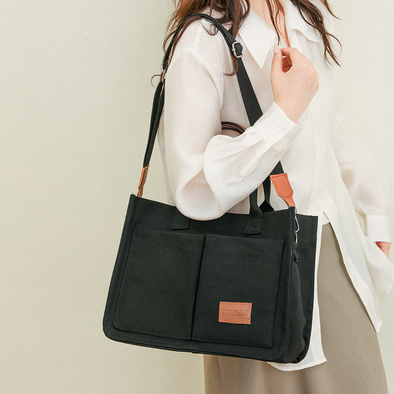 Casual Canvas Bag with Pockets