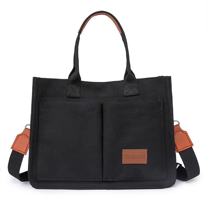Casual Canvas Bag with Pockets