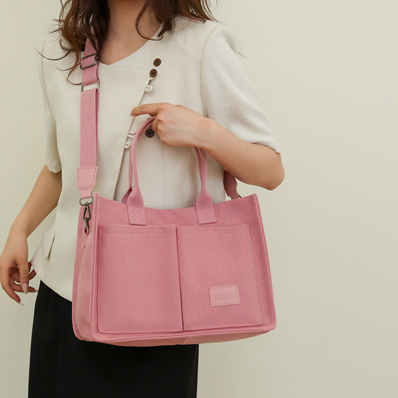 Casual Canvas Bag with Pockets
