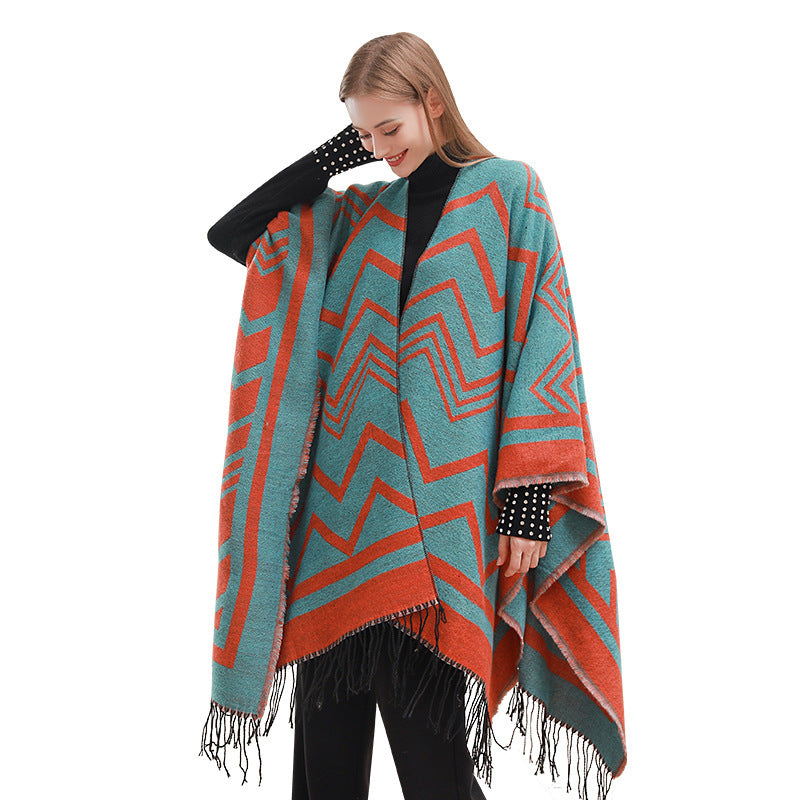 Fashionable Shawl with Side Slits