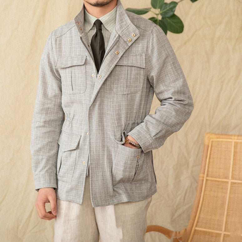 Veste Safari en Coton et Lin