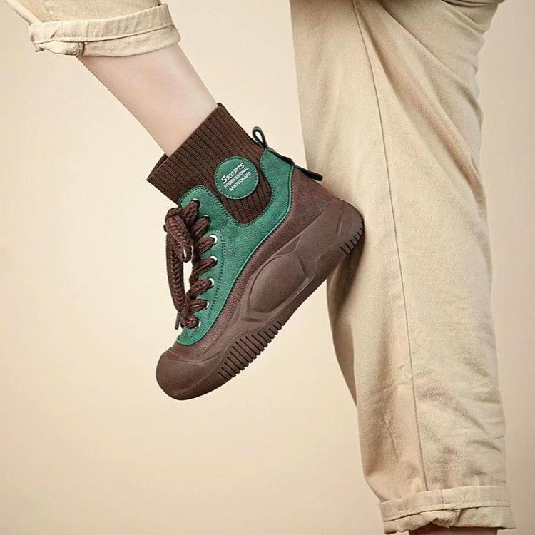 Wedge Sole Sock Boots