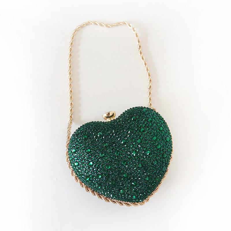 Heart Shaped Bag with Diamonds