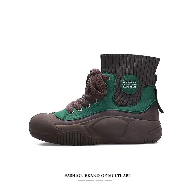 Wedge Sole Sock Boots