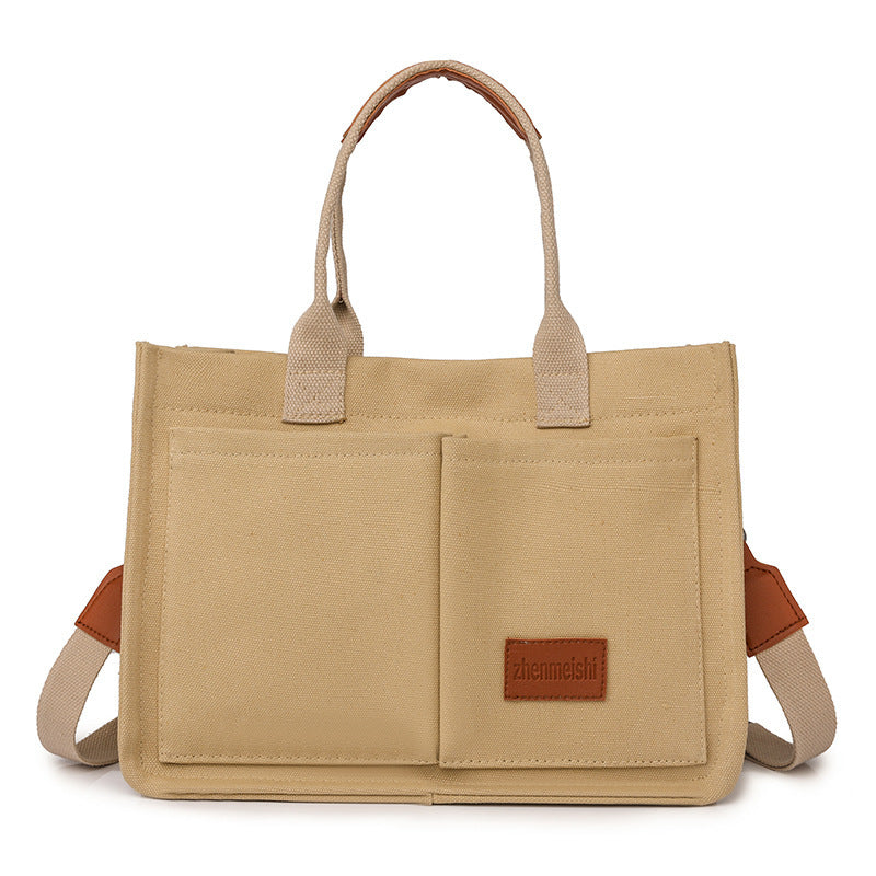 Casual Canvas Bag with Pockets