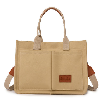 Casual Canvas Bag with Pockets
