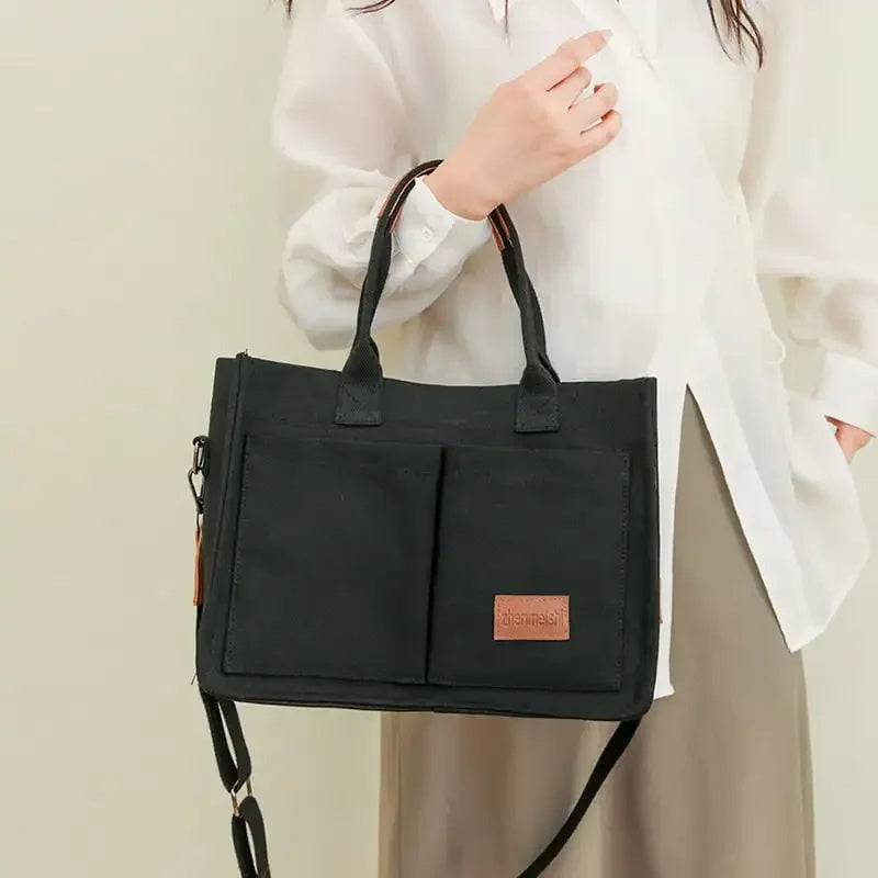 Casual Canvas Bag with Pockets