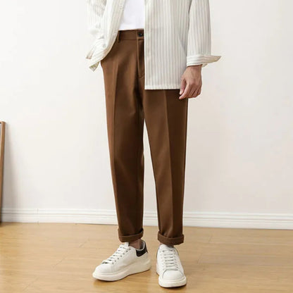 Pantalon Homme Droit en Laine Mélangée