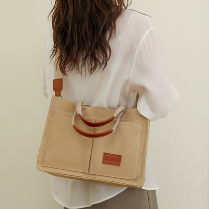 Casual Canvas Bag with Pockets