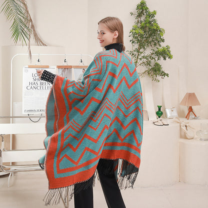 Fashionable Shawl with Side Slits