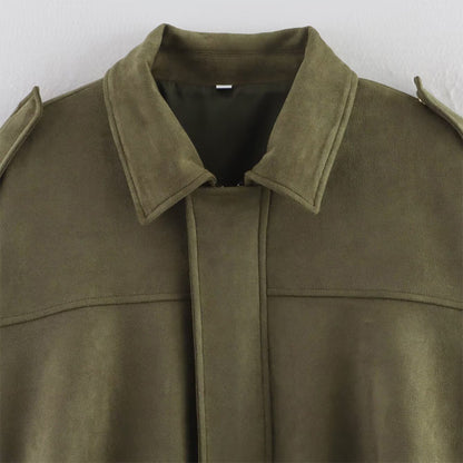 Batwing Sleeve Cropped Pilot Jacket