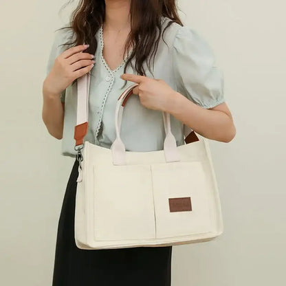 Casual Canvas Bag with Pockets