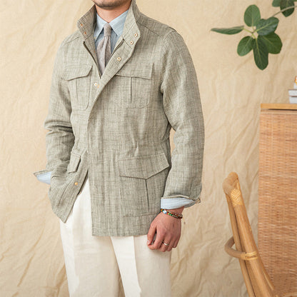 Veste Safari en Coton et Lin