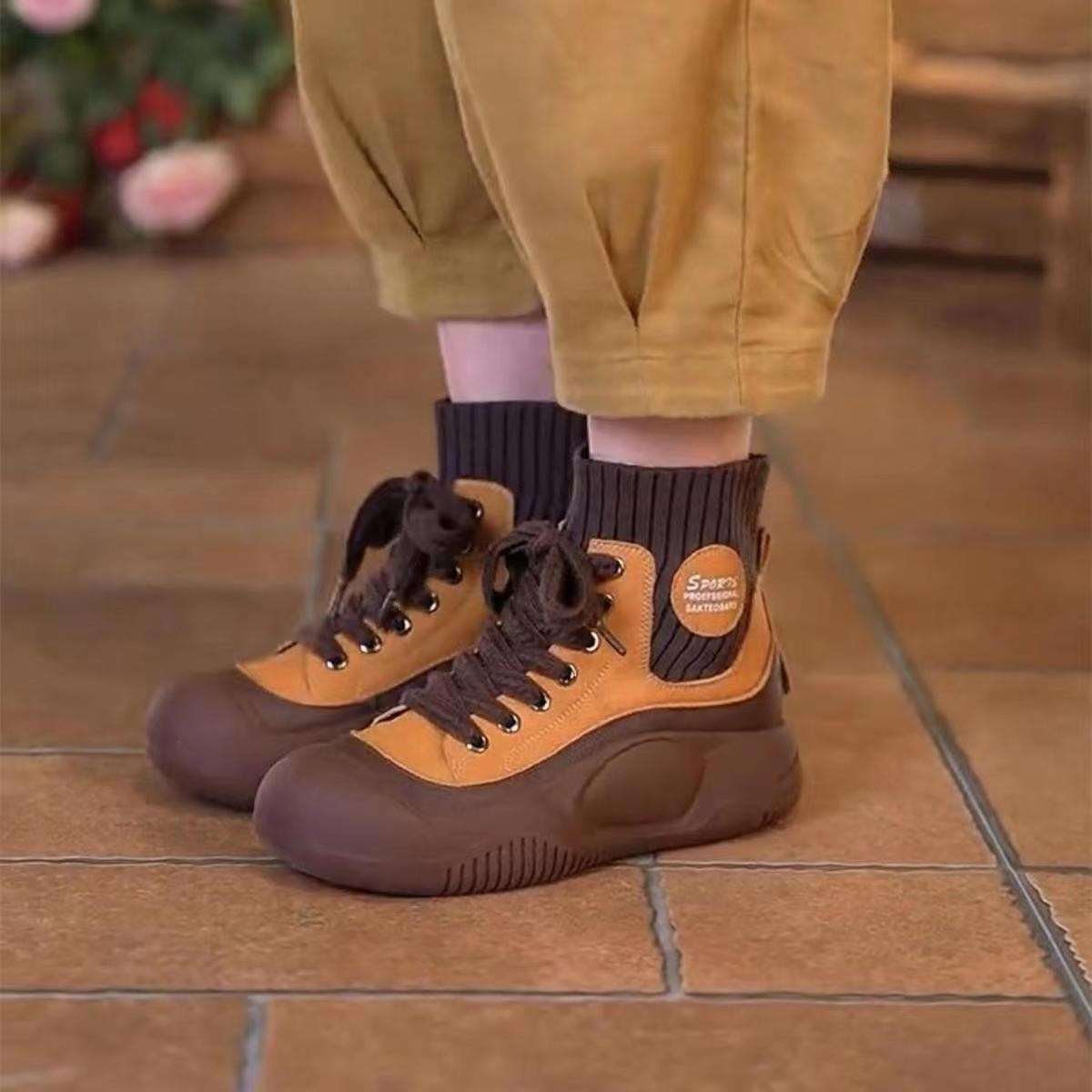 Wedge Sole Sock Boots