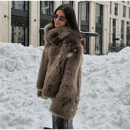 Elegant High Collar Batwing Sleeve Coat