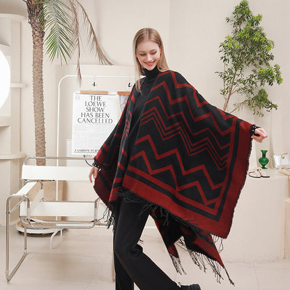 Fashionable Shawl with Side Slits