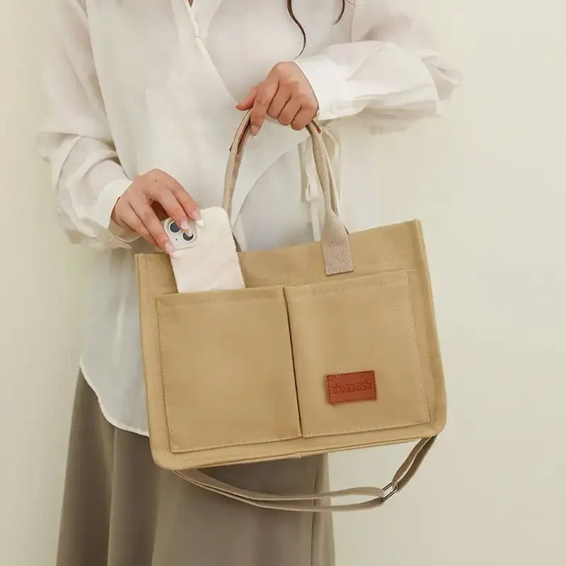 Casual Canvas Bag with Pockets