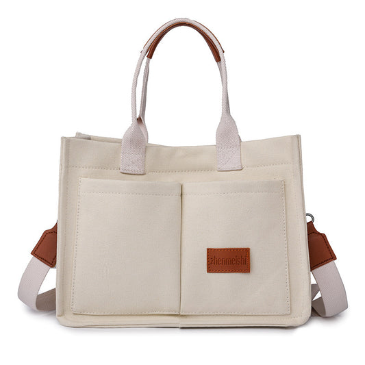 Casual Canvas Bag with Pockets