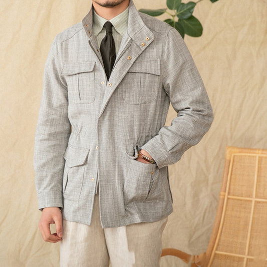 Veste Safari en Coton et Lin